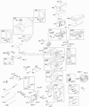 Controls Fuel Air Cleaner Muffler Diagram and Parts List for  Briggs and Stratton Engine